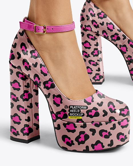 Woman Wearing Pants and Platform Heels Mockup