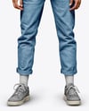 Black Woman Wearing an Oversize Sweatshirt and Jeans Mockup