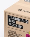 Cardboard Box Mockup – High Angle Side View