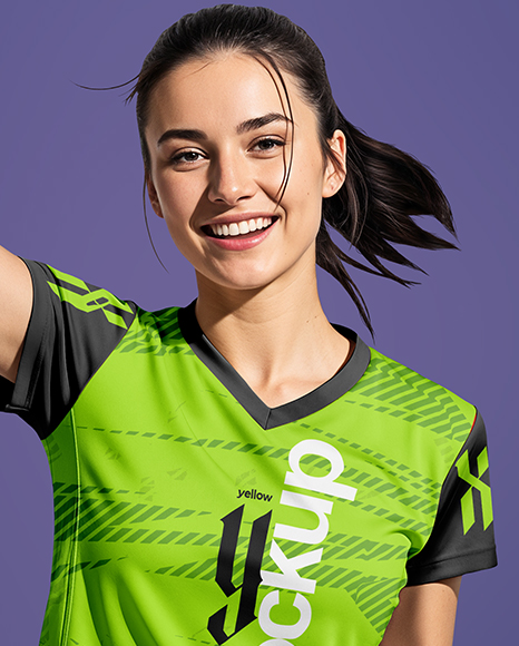 Woman Wearing Badminton Uniform Mockup