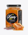 Clear Glass Jar with Heather Honey Mockup