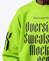 Elderly Black Man Wearing Oversize Sweatshirt and Sweatpants Mockup
