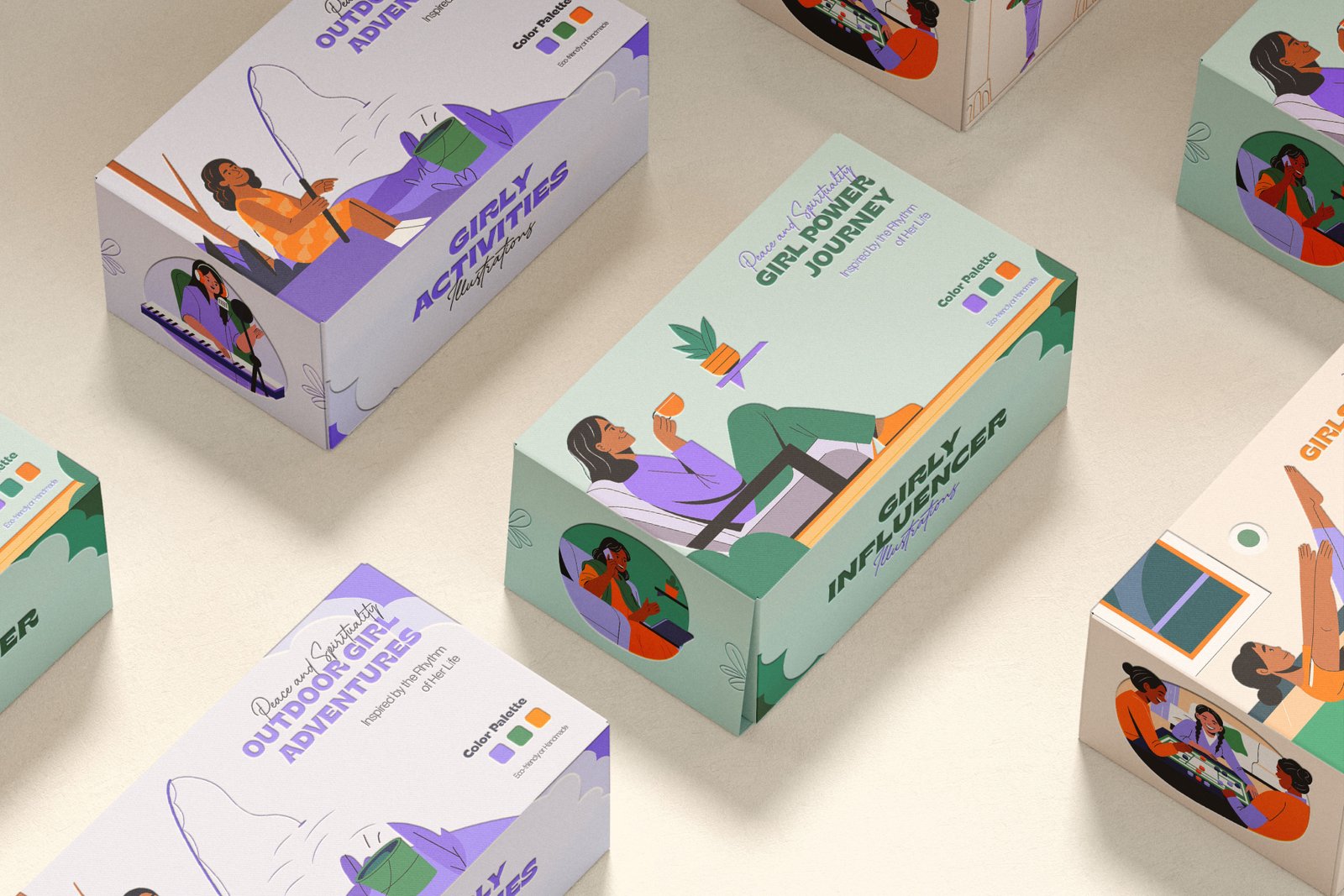 Girl Life Illustration Set
