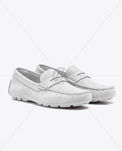 Pair of Suede Moccasins Mockup