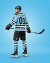 Man Wearing Full Ice Hockey Kit Mockup - Back view