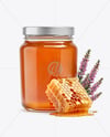Glass Jar with Heather Honey Mockup
