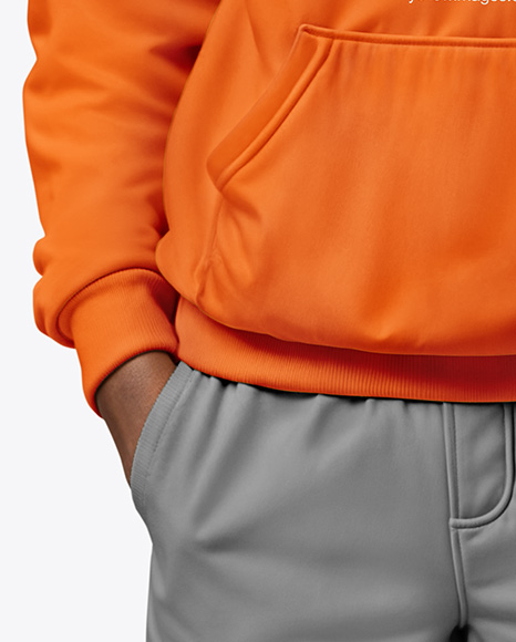 A Black Man in a Hoodie and Sweatpants Mockup