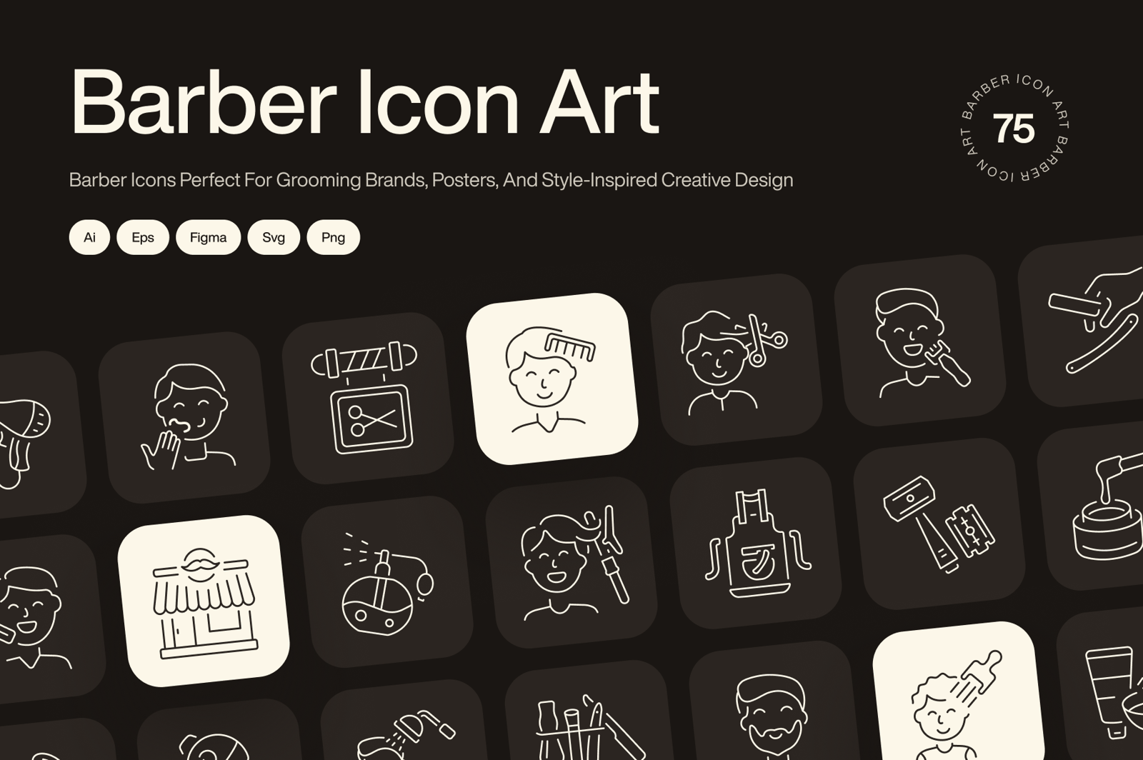Barber Icon Art Set
