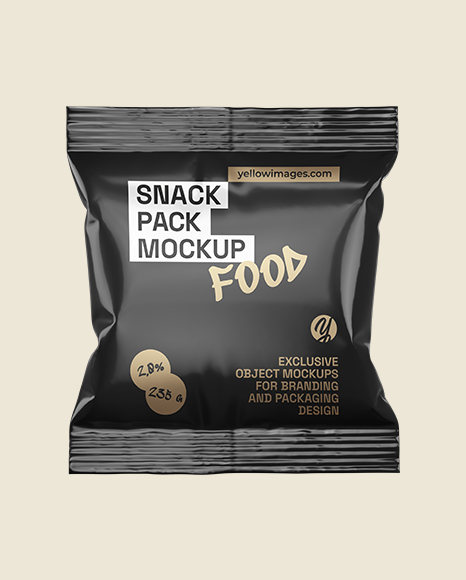 Glossy Snack Pack Mockup