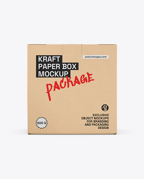 Kraft Paper Box Mockup – Front View