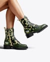 Combat Boots on Women's Legs Mockup
