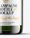 Green Glass Champagne Bottle Mockup