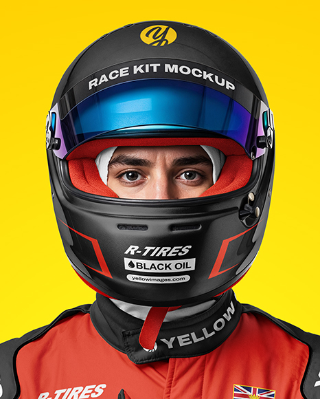 Man Wearing Racing Kit Mockup