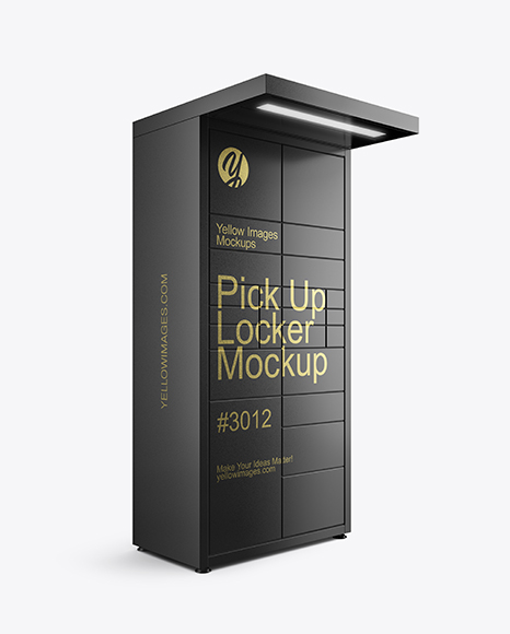 Pick Up Locker Mockup - Half Side View