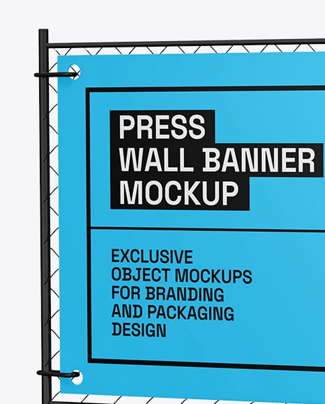 Press Wall Banner Mockup – Half Side View