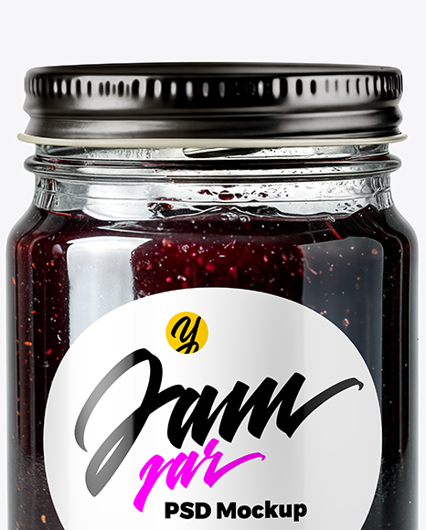 Jar with Black Grape Jam Mockup