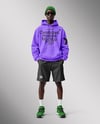 Afro-American Man Wearing Oversize Hoodie and Shorts Mockup