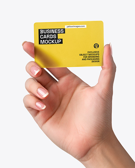 Semi-Transparent Business Card in a Hand Mockup
