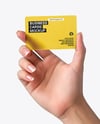 Semi-Transparent Business Card in a Hand Mockup