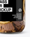 Glass Jar with Canned Stewed Meat Mockup