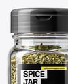 Glass Spice Jar with Dried Basil Mockup