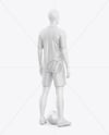 Full Soccer Kit w/ Mannequin Mockup - Back Half Side View