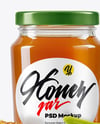 Glass Jar with Linden Honey Mockup