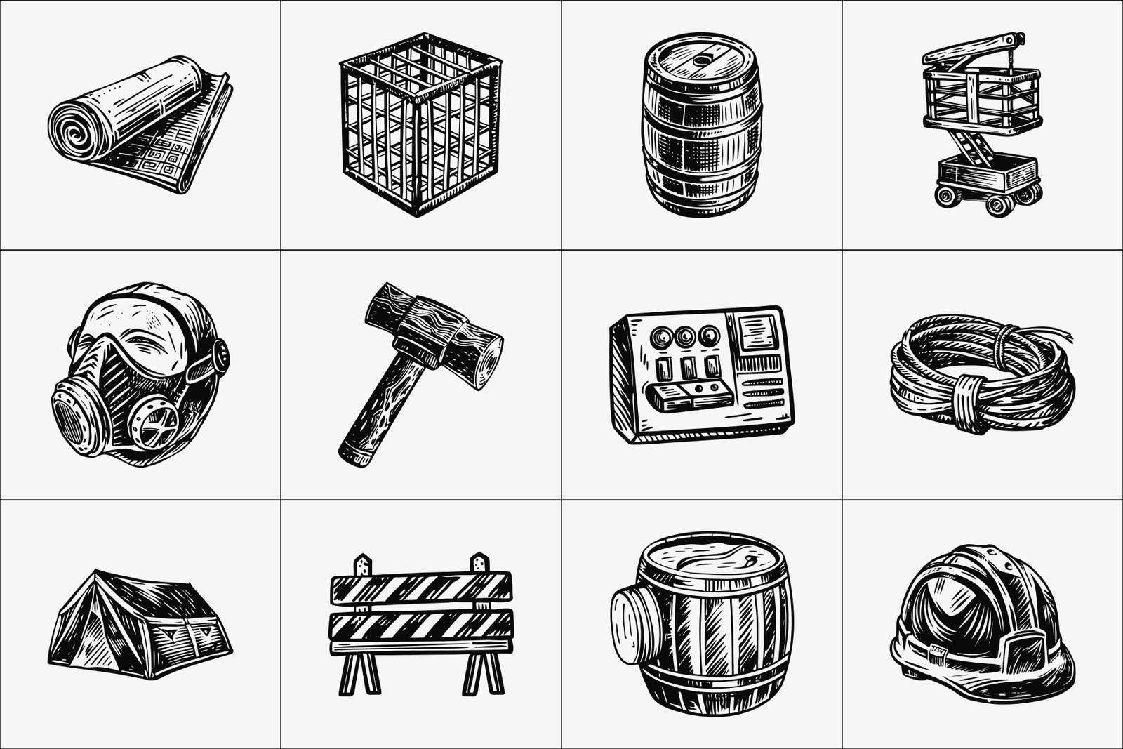 Vintage Construction Art Set