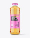 Glass Bottle with Apple Juice Mockup