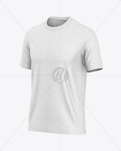 Heather T-Shirt Mockup - Half Side View