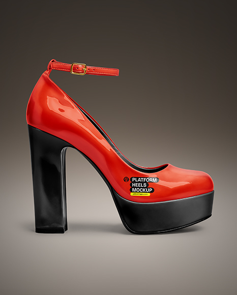 Platform Heel Shoe Mockup