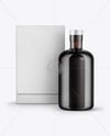 Amber Glass Bottle with Box Mockup