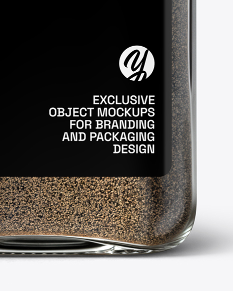Square Spice Jar with Grounded Black Pepper Mockup