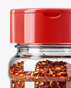 Glass Jar with Chili Pepper Flakes Mockup