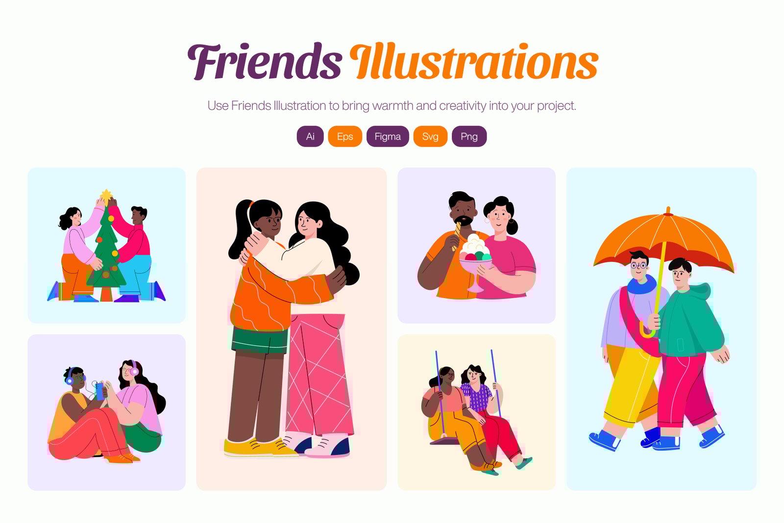 Friends Illustration Art Set