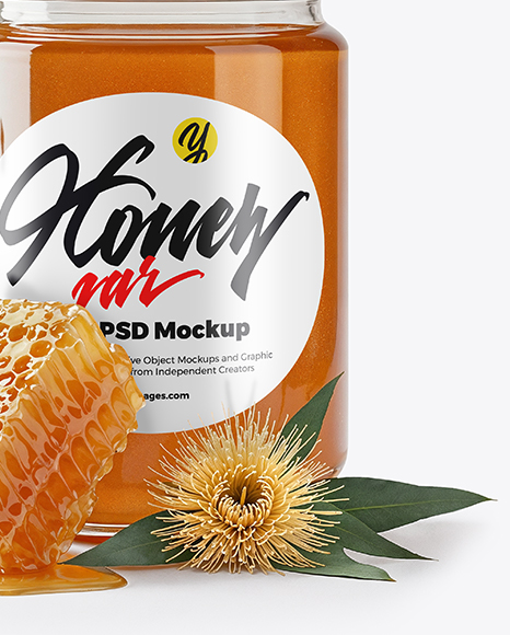 Jar with Eucalyptus Honey Mockup