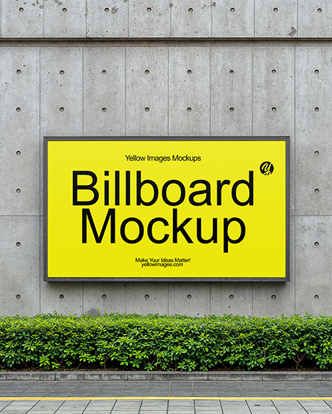 Billboard on a Concrete Wall Mockup