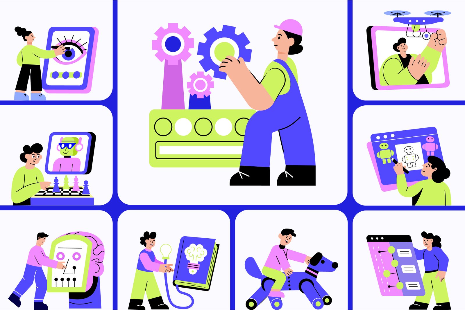 Machine Illustration Art Set