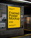 Framed Poster in Subway Mockup