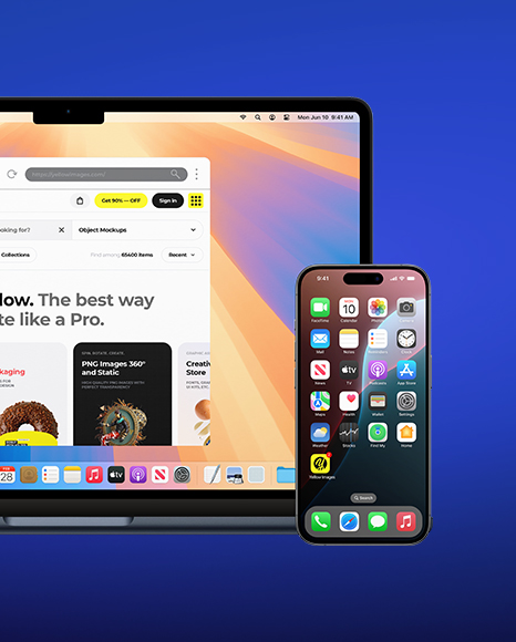 Apple Macbook and Iphone Mockup