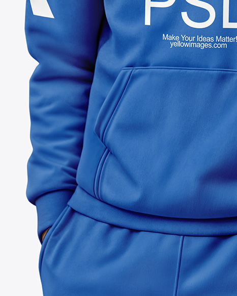 Black Man Wearing a Hoodie and Pants Mockup
