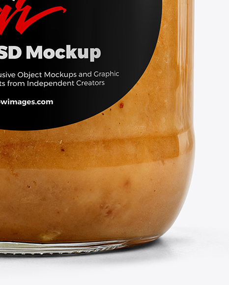 Clear Glass Jar with Apple Butter Mockup