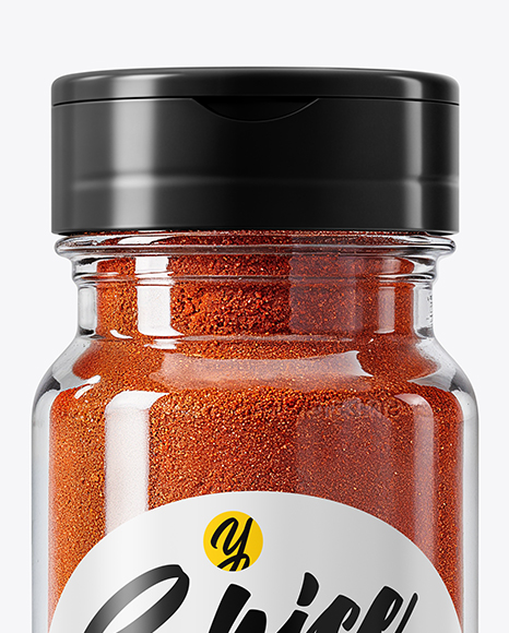Spice Glass Jar with Sweet Paprika Mockup