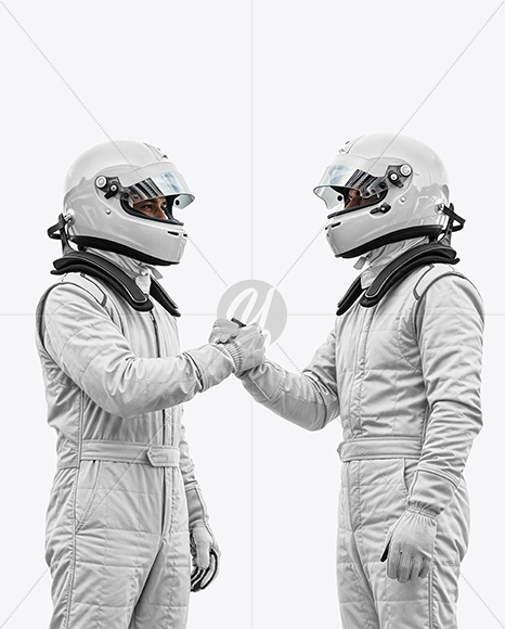 Two Men Wearing Racing Kits Mockup