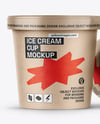 Two Kraft Paper Ice Cream Cups Mockup