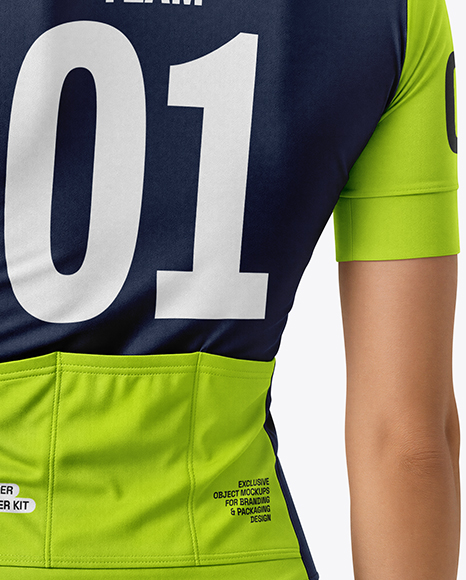 Woman Wearing Cycling Jersey and Bib Shorts Mockup