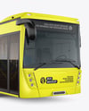 City Bus Mockup - Front Half Side View