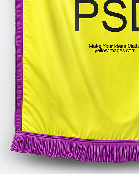 Vertical Flag With Metallic Pole Mockup