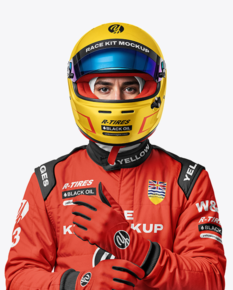 Man Wearing Racing Kit Mockup