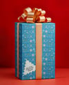 X-mas Present Box with Big Gold Bow Mockup